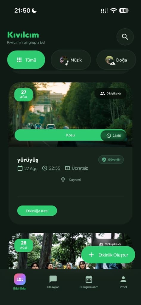 Kıvılcım etkinlik detayı
